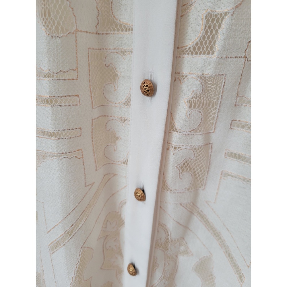 Floreat Anthropologie Lace Blouse Ivory Romantic Cottagecore Bohemian US 8 - Picture 5 of 11